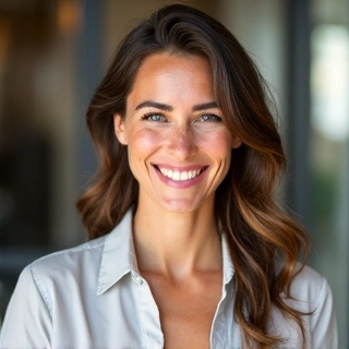 Portrait of Dr. Emily White, a smiling nutritionist